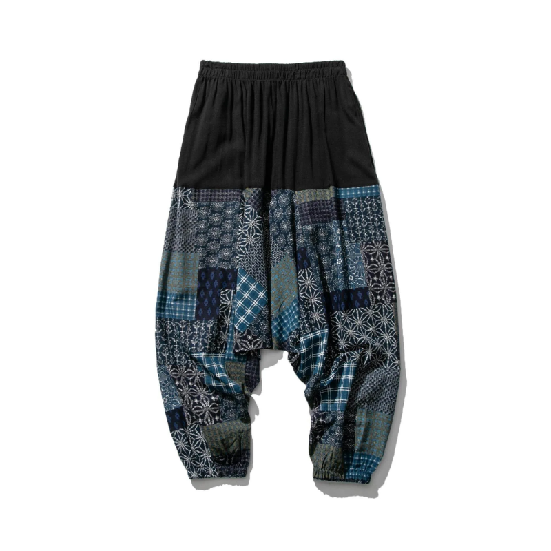 Pantalon Japonais Harem Homme Style Patchwork, pantalon japonais homme