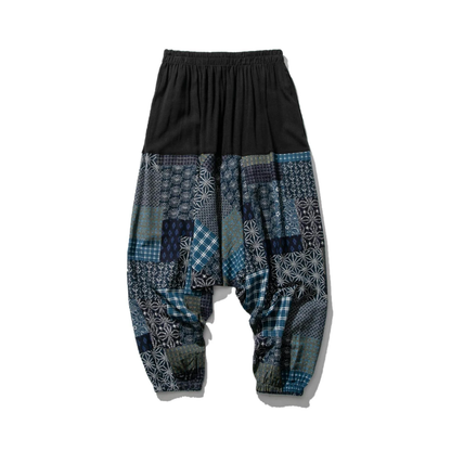 Pantalon Japonais Harem Homme Style Patchwork, pantalon japonais homme