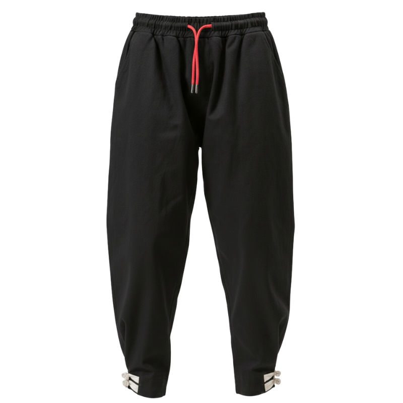 Pantalon Japonais Long Homme Style Minimaliste Tendance, Pantalon Japonais Long Homme Noir