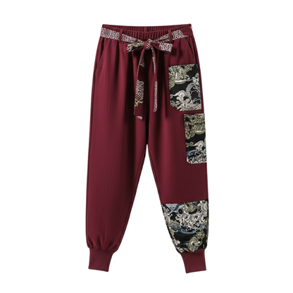 Pantalon Japonais Sarouel Homme Coupe Ample Imprimée, Pantalon Japonais Sarouel