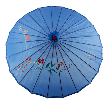 Parapluie Japonais Traditionnel En Papier Huilé Style Sakura, Parapluie Japonais Bleu
