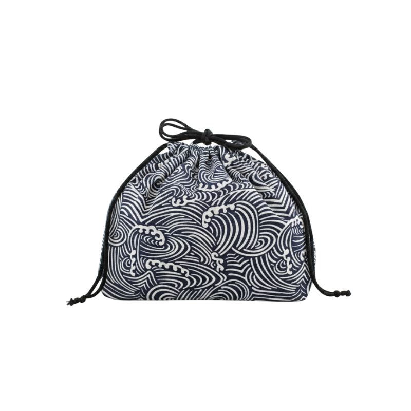 Sac Japonais Avec Motif Vagues Blanches, sac japonais avec motif