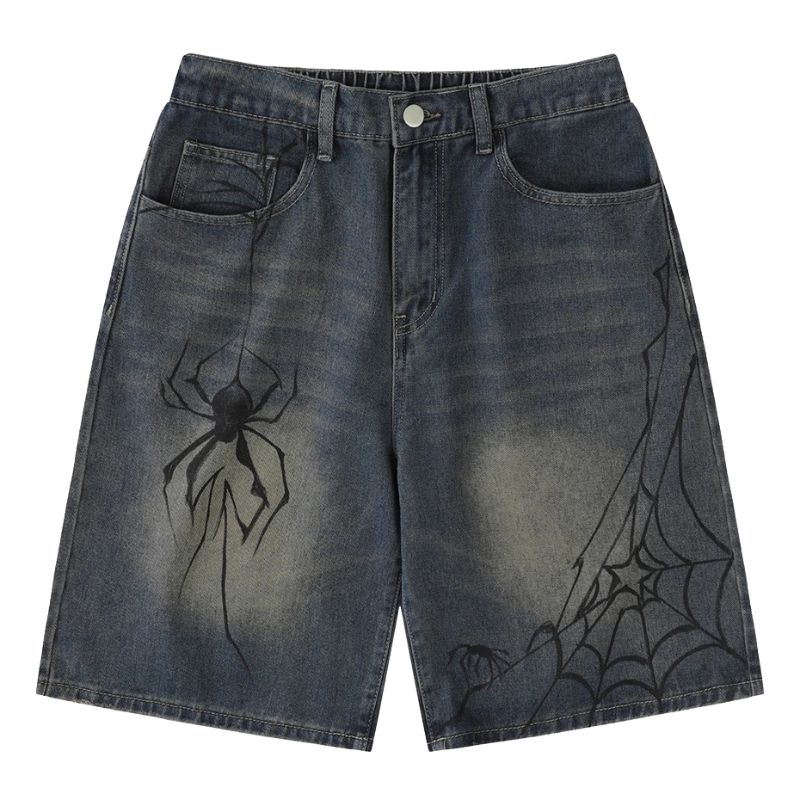 Short Japonais Harajuku Homme en Jean Décontracté, Short Japonais en Jean Homme