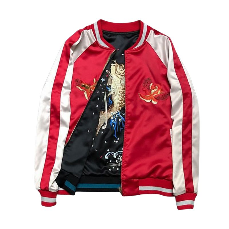 Sukajan Homme Réversible Double Face Style Japonais, Sukajan Homme 