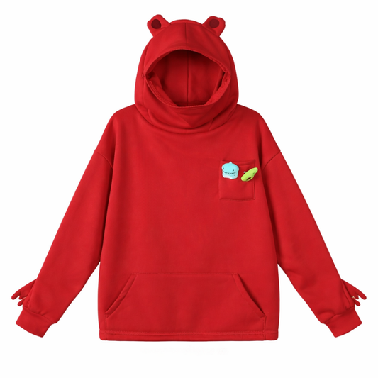 Sweat Japonais Avec Capuche Fantaisie, Sweat Japonais Rouge