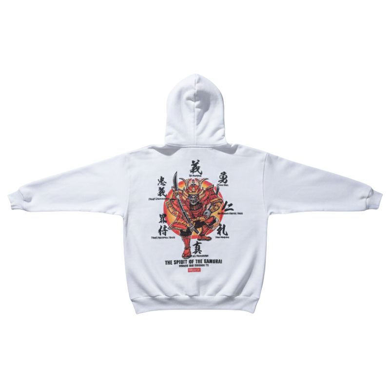 Sweat Japonais Avec Guerrier Oni, Sweat Japonais Blanc