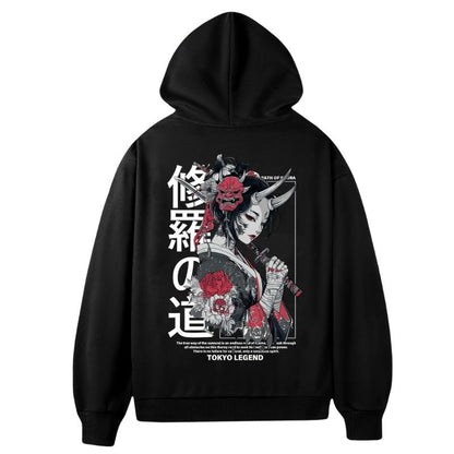 Sweat Japonais Avec Illustration Samouraï Moderne, Sweat Japonais Noir