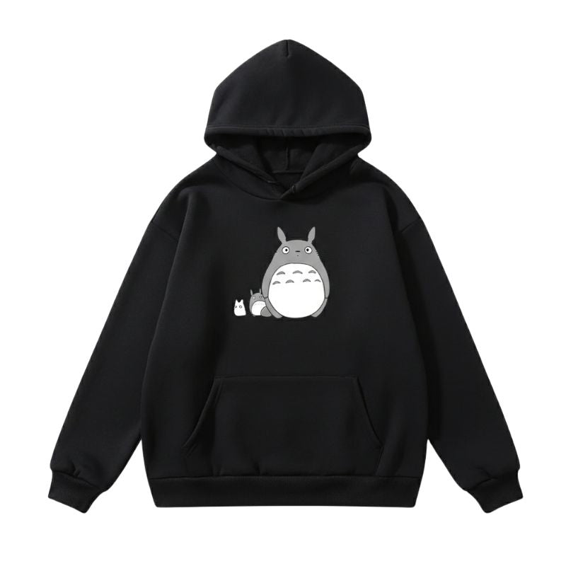 Sweat Japonais Avec Illustration Totoro, Sweat Japonais Noir