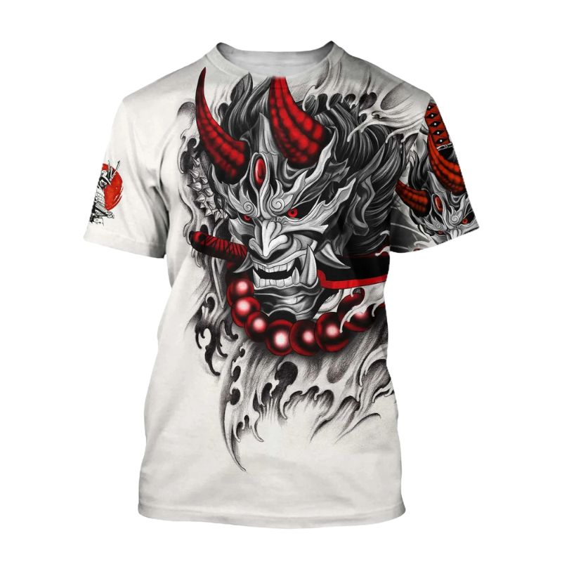 T-Shirt Japonais Avec Démon Japonais, T-Shirt Japonais