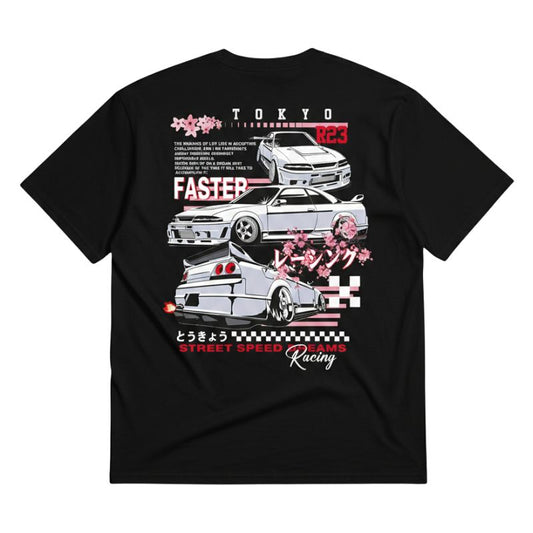 T-Shirt Japonais Noir Style Harajuku Racing Tokyo, T-Shirt Japonais Noir 