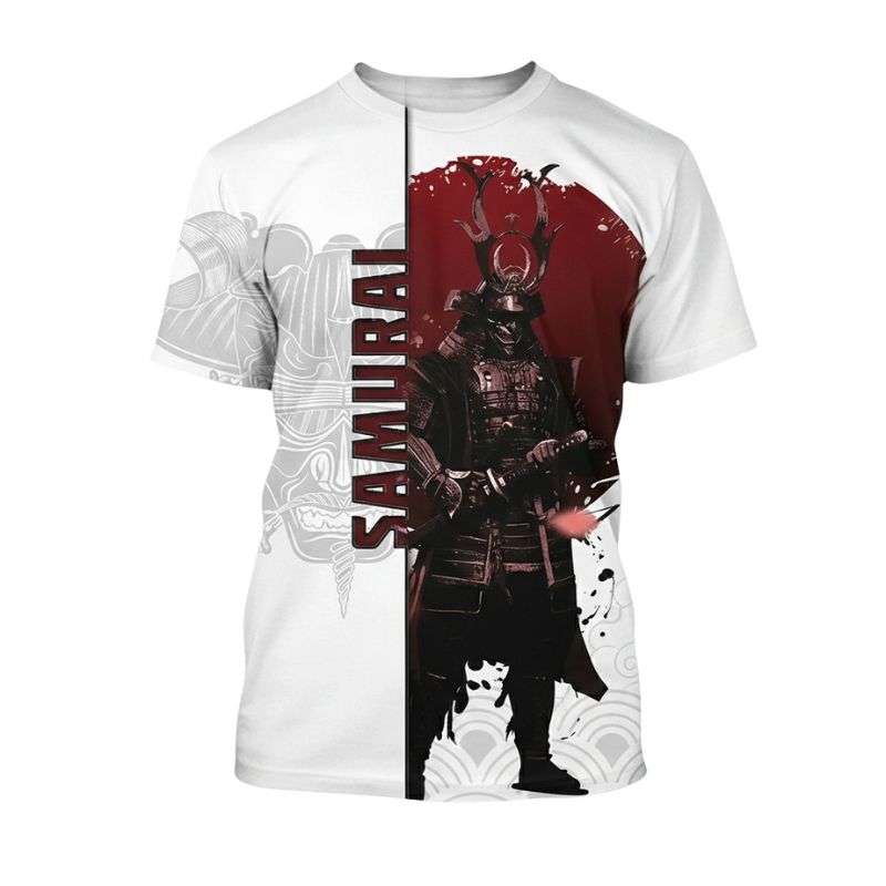 T-Shirt Japonais Tendance Avec Illustration Samouraï Impériale, T-Shirt Japonais 