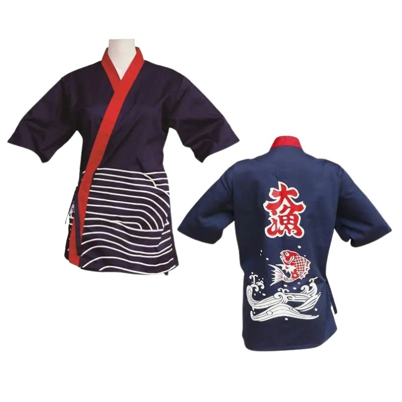Tablier Japonais Motif Carpe Koi, Tablier Japonais