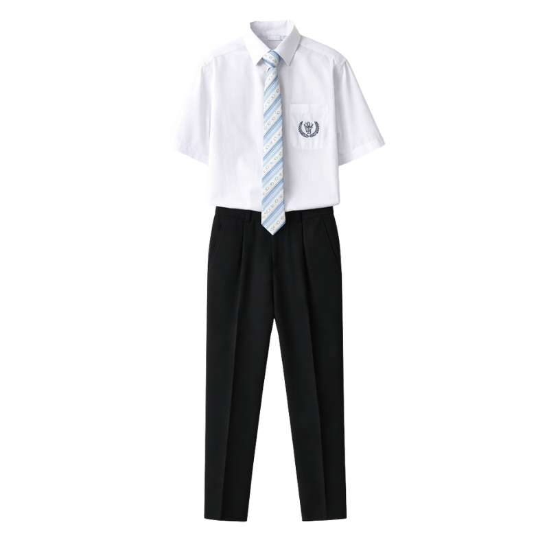 Uniforme Japonais en Chemise Blanche Et Cravate Rayée, uniforme japonais