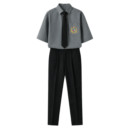 Uniforme Japonais en Chemise Gris Et Cravate Noire, uniforme japonais classe