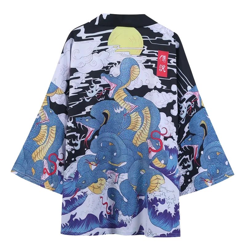 Veste Kimono Style Haori En Design Dragon Mythique, veste kimono style haori