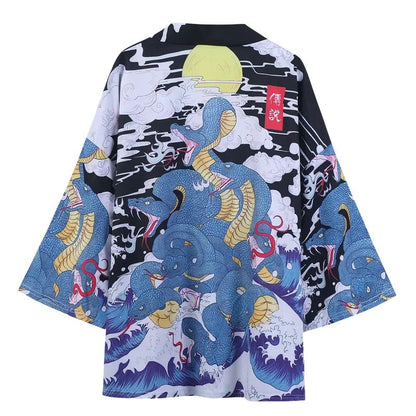 Veste Kimono Style Haori En Design Dragon Mythique, veste kimono style haori